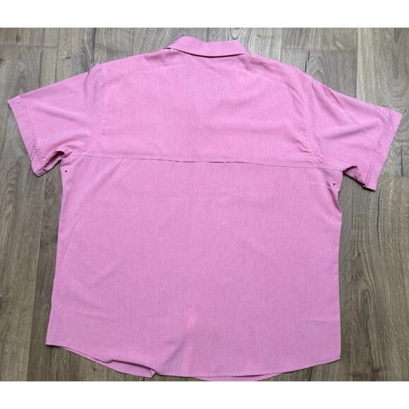 IZOD Fishing Shirt Men's Size XXL Pink Hiking Outdoor Vented Polyester UPF - Picture 5 of 8